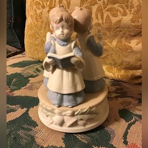 JAPAN JOY TO THE WORLD MUSICAL FIGURINE ANGELS HOLIDAY EUC CHRISTMAS POR…